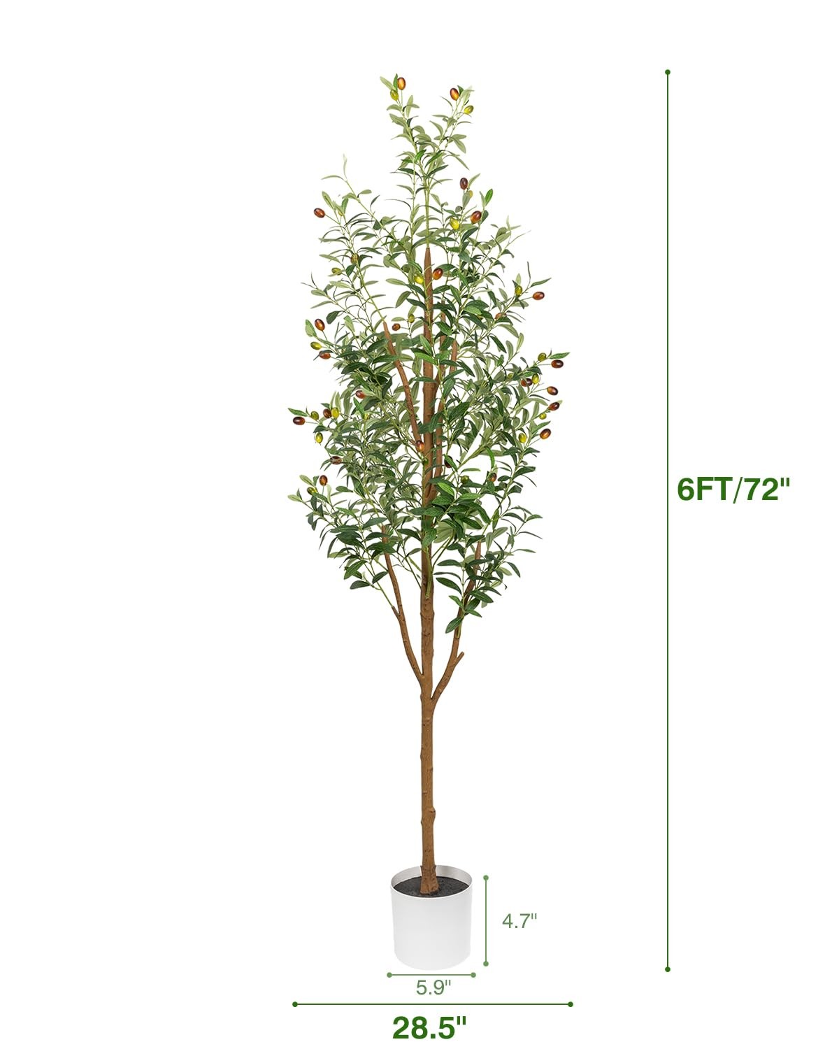 6FT Artificial Olive Tree – Indoor Tall Faux Olive Trees with Planter&Basket,…