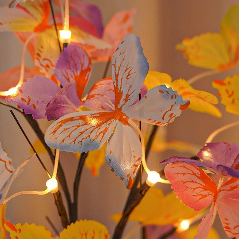 Tabletop Bonsai Tree LED Light Butterfly Design DIY Night Lamp Home Decor