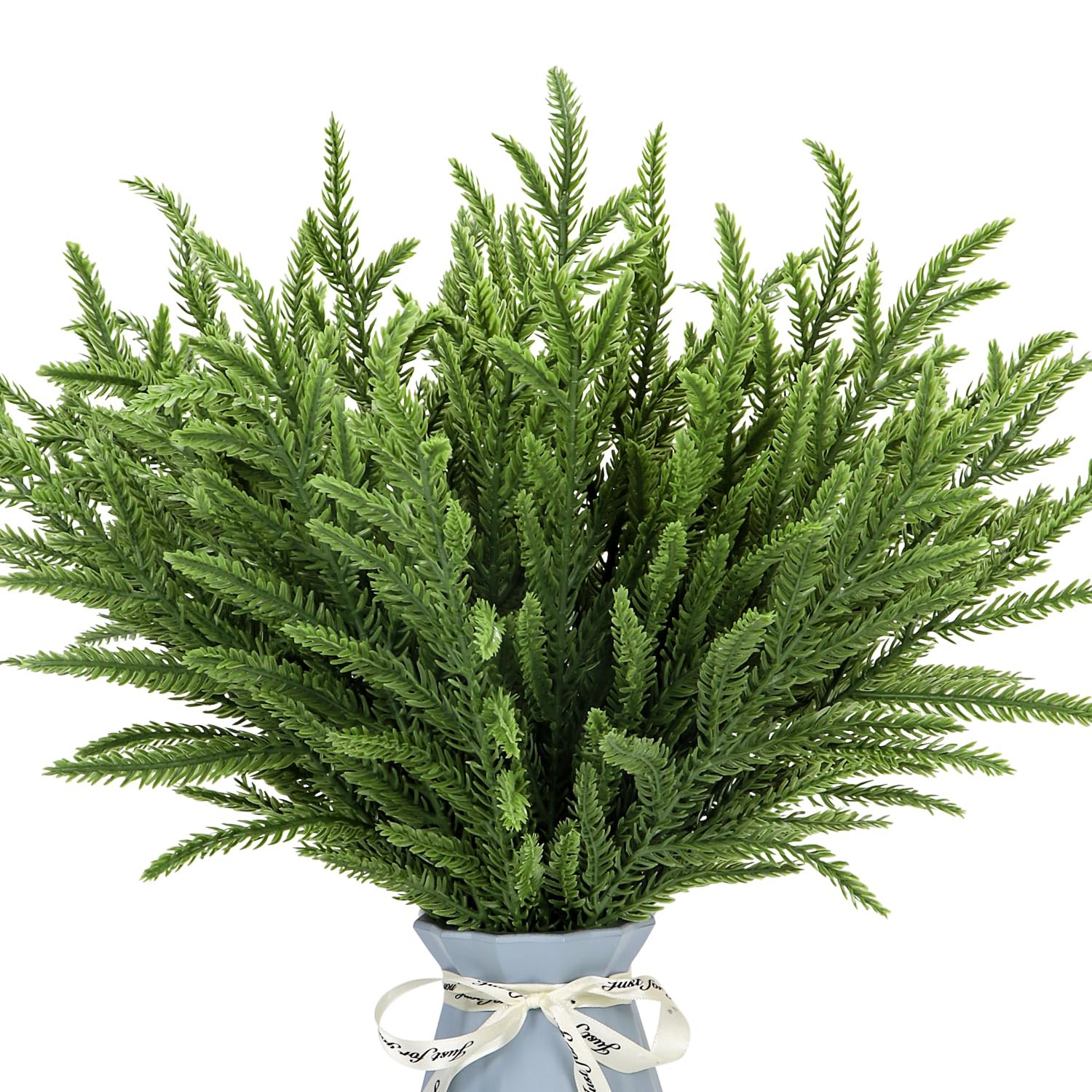 24Pcs Norfolk Pine Branches Stems 13.5″ Artificial Pine Needles Sprigs Norfol…