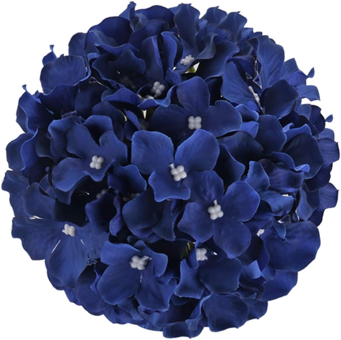 Artificial Silk Hydrangea Heads with Stems 10 Pack Royal Blue for Home Weddin…