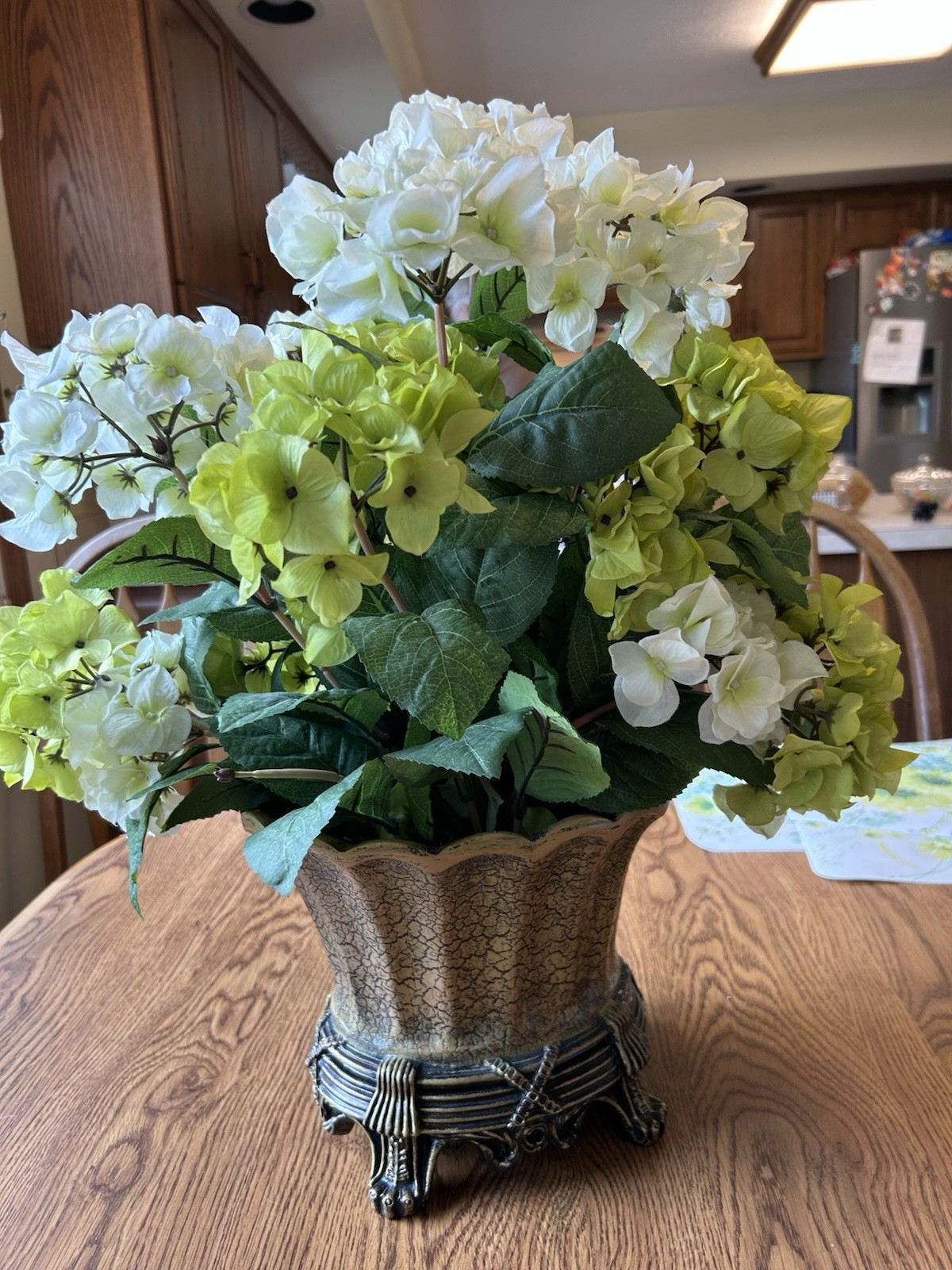 Large Floral Arrangement With Ornate Bottom