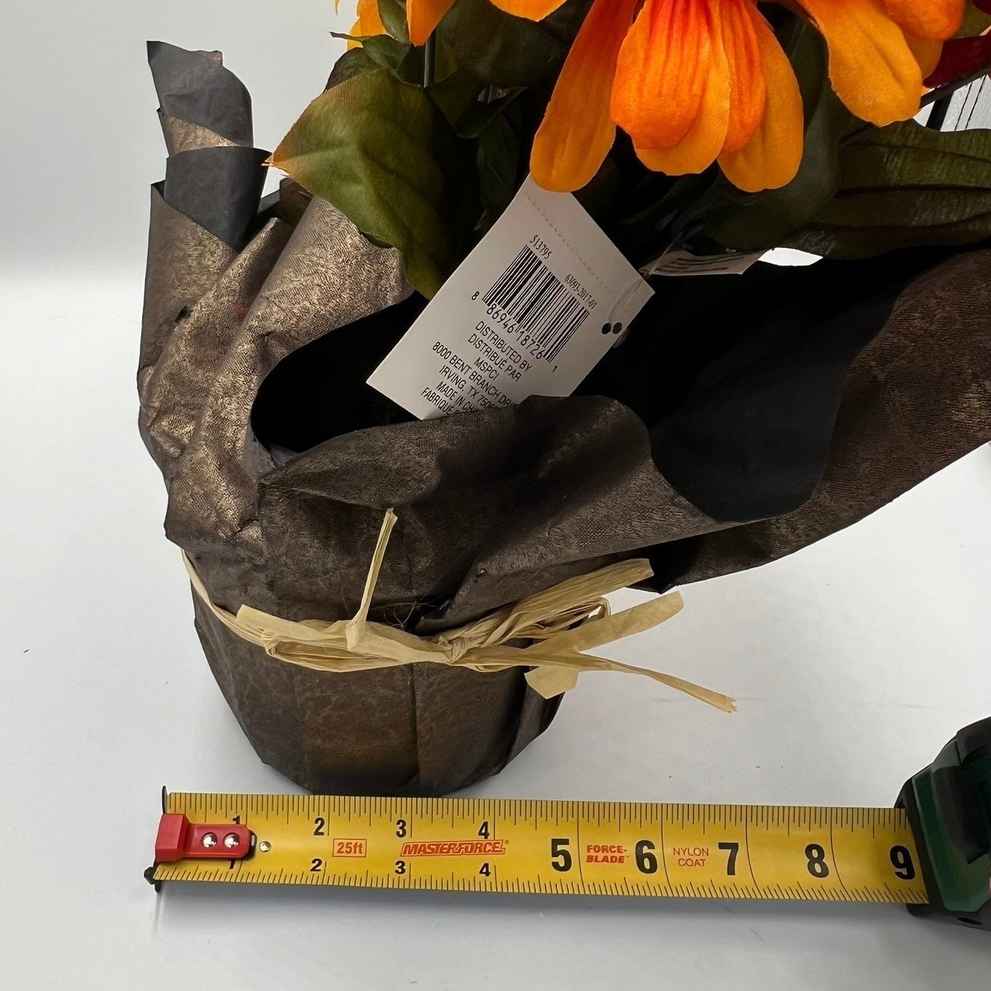 Ashland Faux Floral Potted Plant OS Orange Red NWOT Fall Autumn Decor