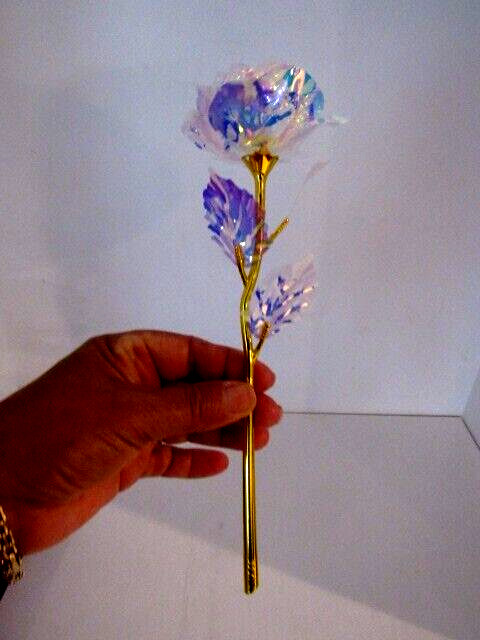 24K Long Stem Gold Rose in Purple Gift Box For THE LADY IN YOUR LIFE