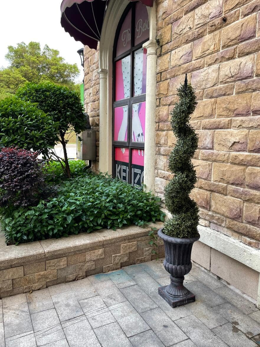 Set of 2 – 48” Spiral Artificial Topiary Trees for Outdoor Decor