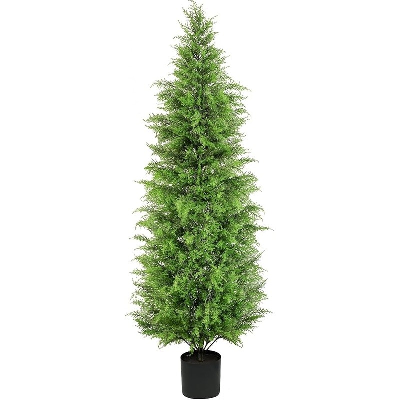 Artificial Cedar Topiary Tree 72in Faux Indoor Outdoor Easy Care Plant New