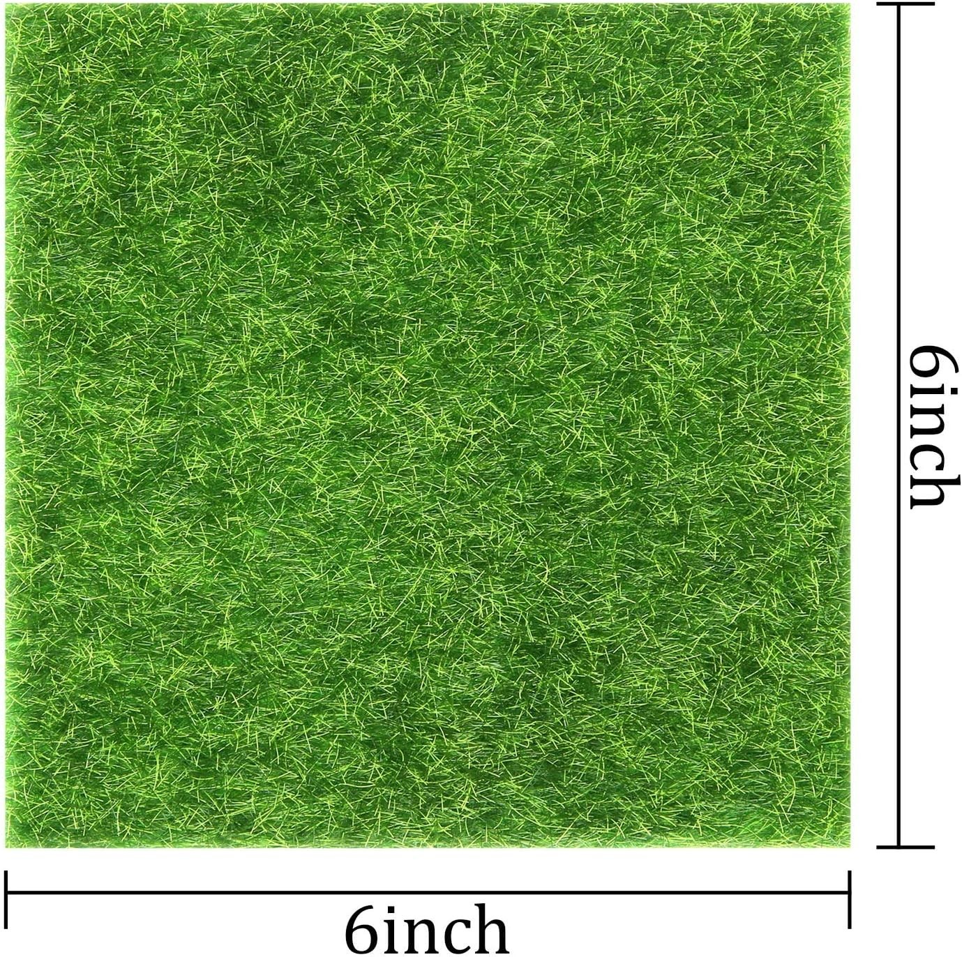 10 Pieces Fake Grass for Crafts Fairy Garden 6 x 6 Inches Artificial Garden G…