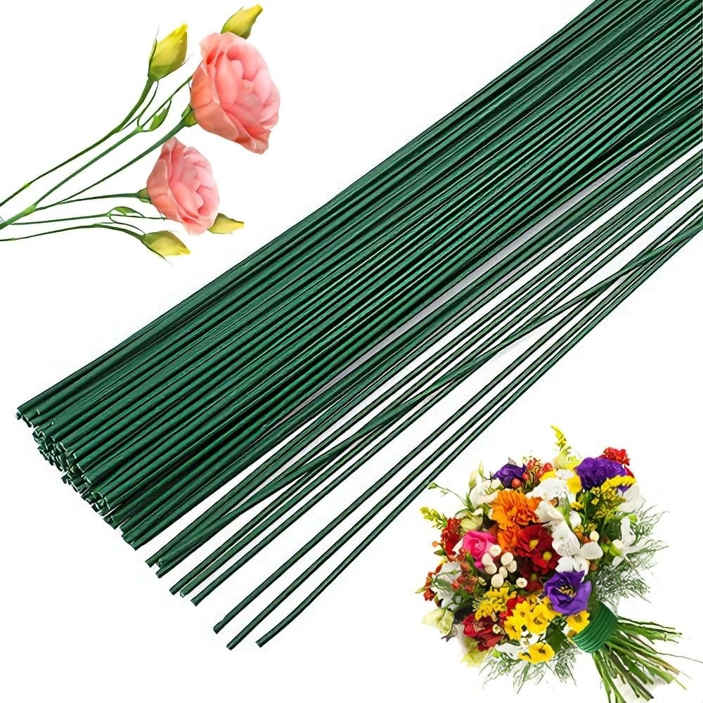 200 Pcs Floral Stem Wire 22 Gauge 16 Inch Floral Stems for Flower Arrangements