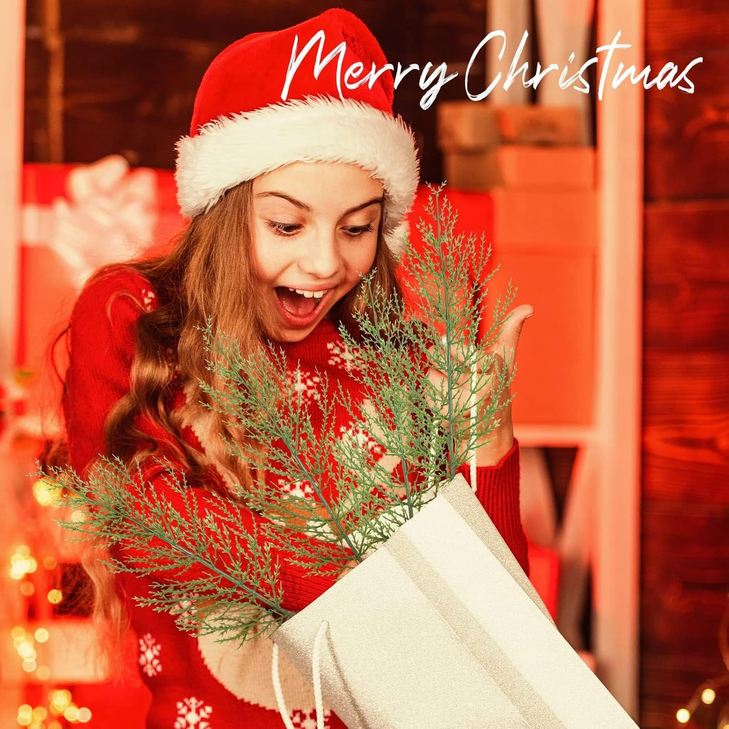 30 Artificial Pine Branches for Christmas Tree Decor and Wreath Making
