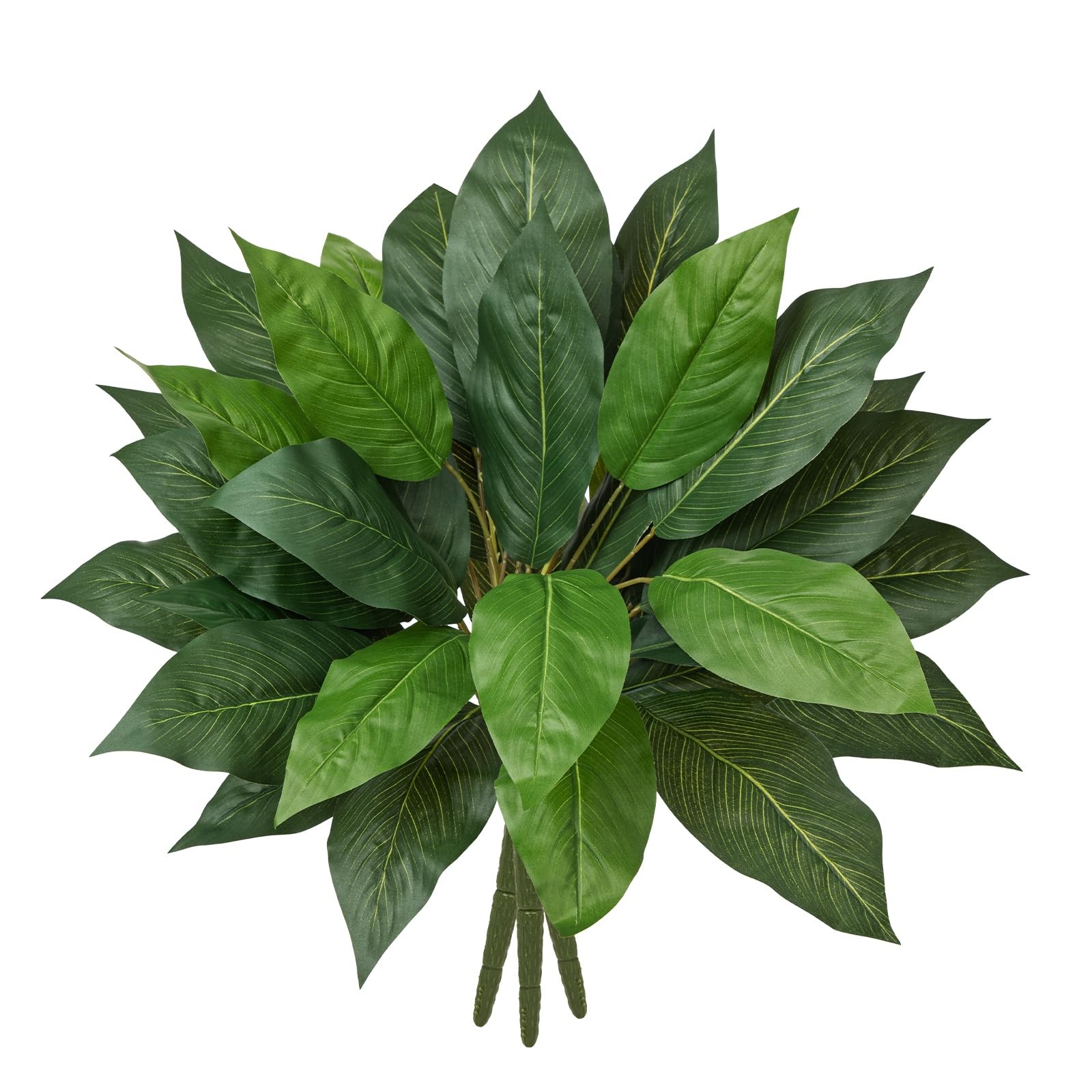 Artificial Plant Stems Zebra Leaves – 3 Pcs Fake Zebra Plant Brunches 18.5″ F…