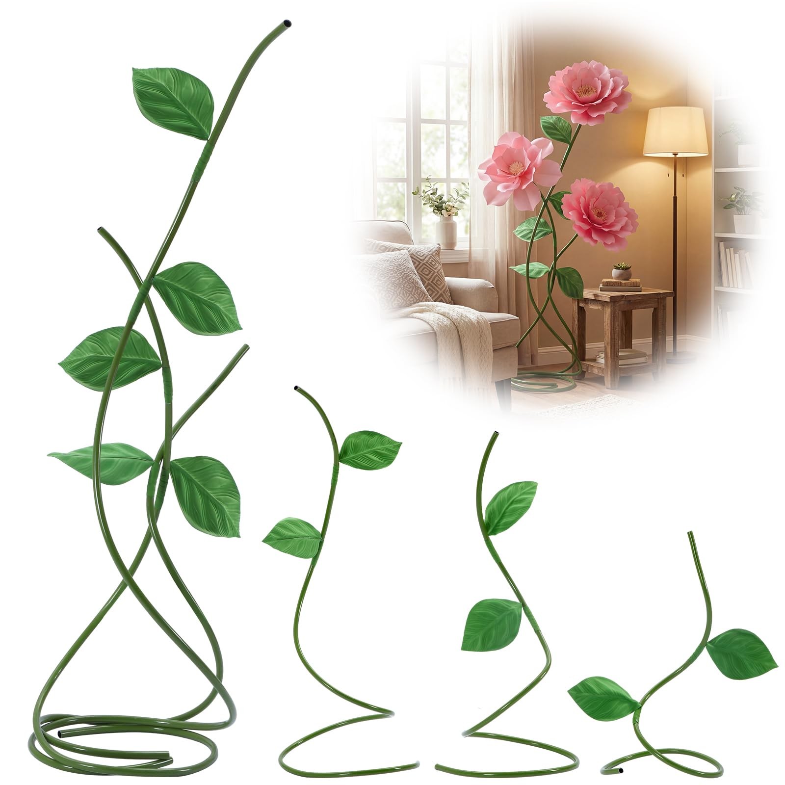 3 Pcs Standing Giant Flowers Stem Stands Giant Artificial Flower Stems for La…