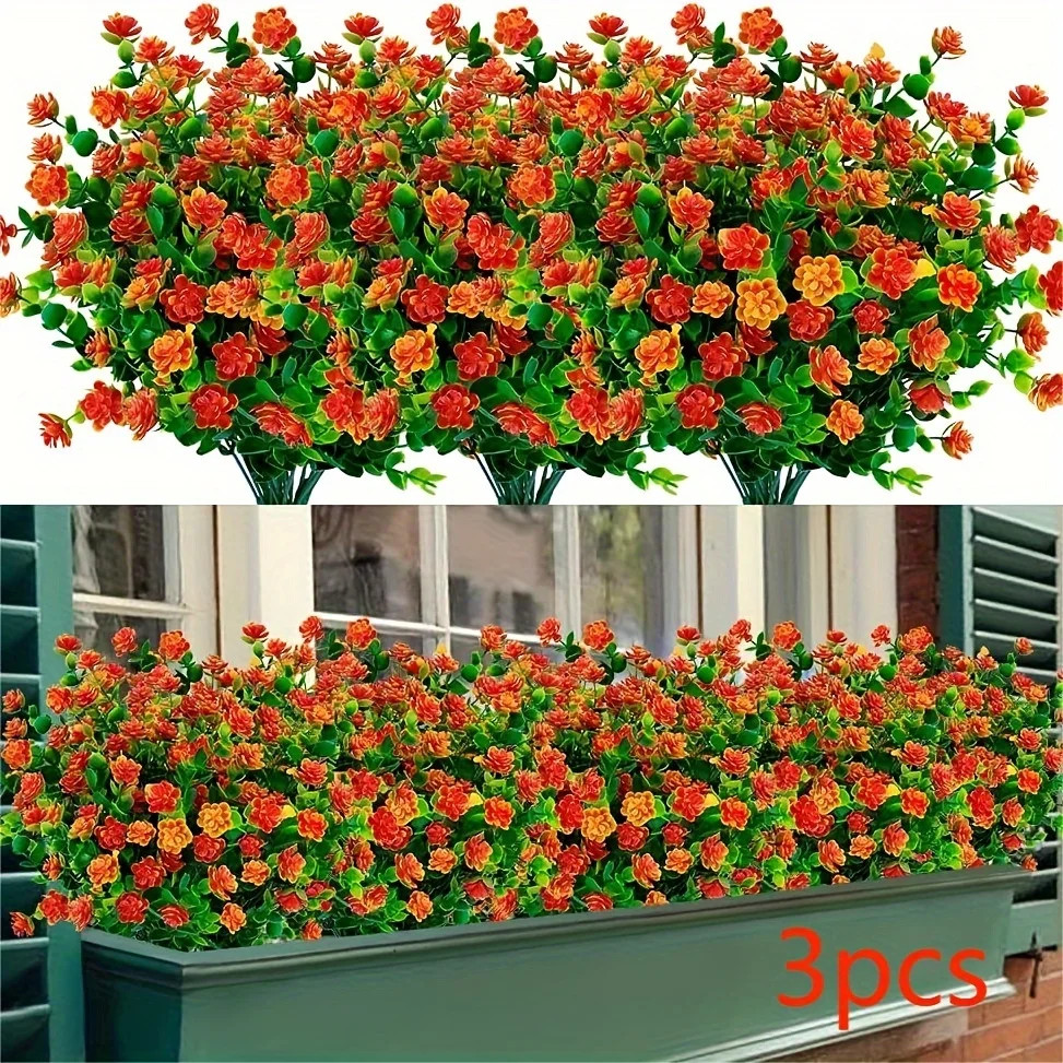 3/8Pcs Artificial Flowers for Home and Garden Decor – Realistic Simulation Flora