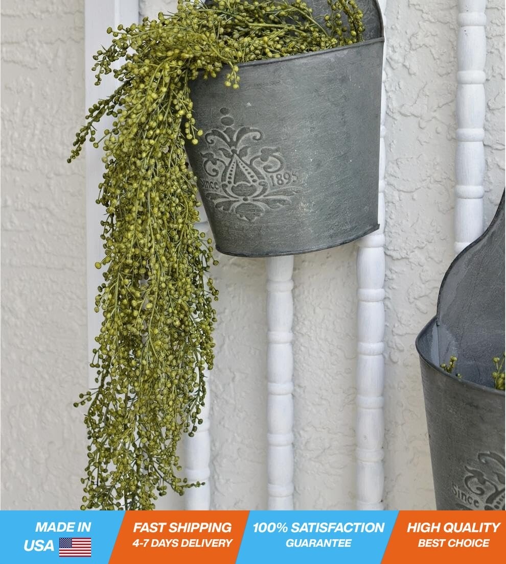 Artificial Hanging Sedum Greenery Bush – 30 Inch Sweet Annie Faux Vine