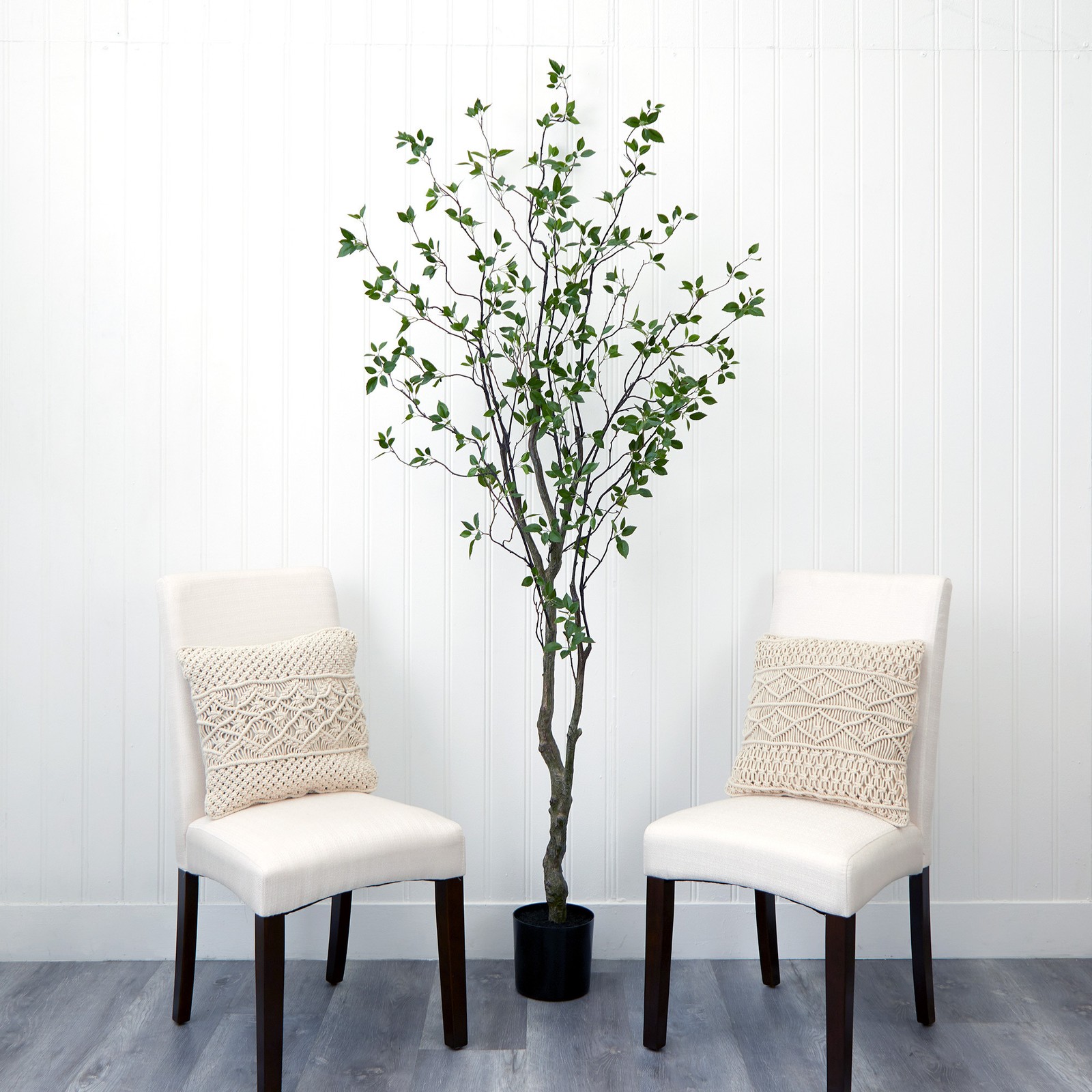 Nearly Natural 8ft Minimalist Citrus Artificial Tree in Green