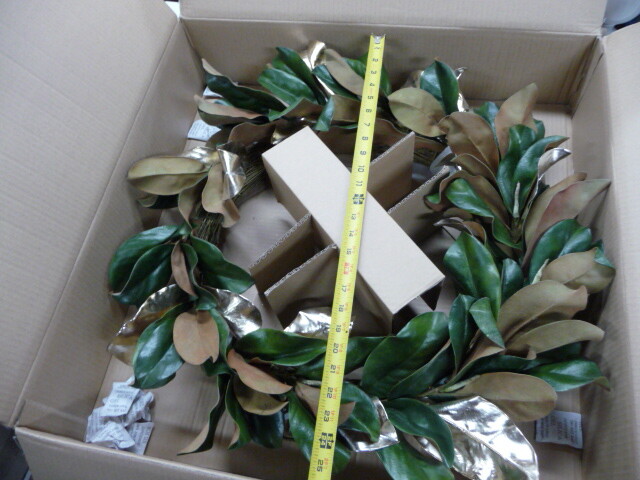 West Elm Metallic Magnolia faux wreath 26″ diameter