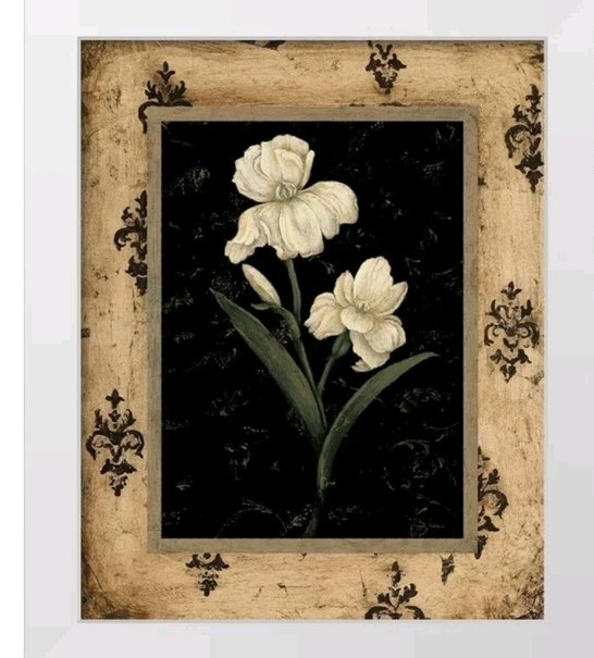 4 Piece Large Wall Art 17″L × 21″H Beautiful Framed Floral Art Work