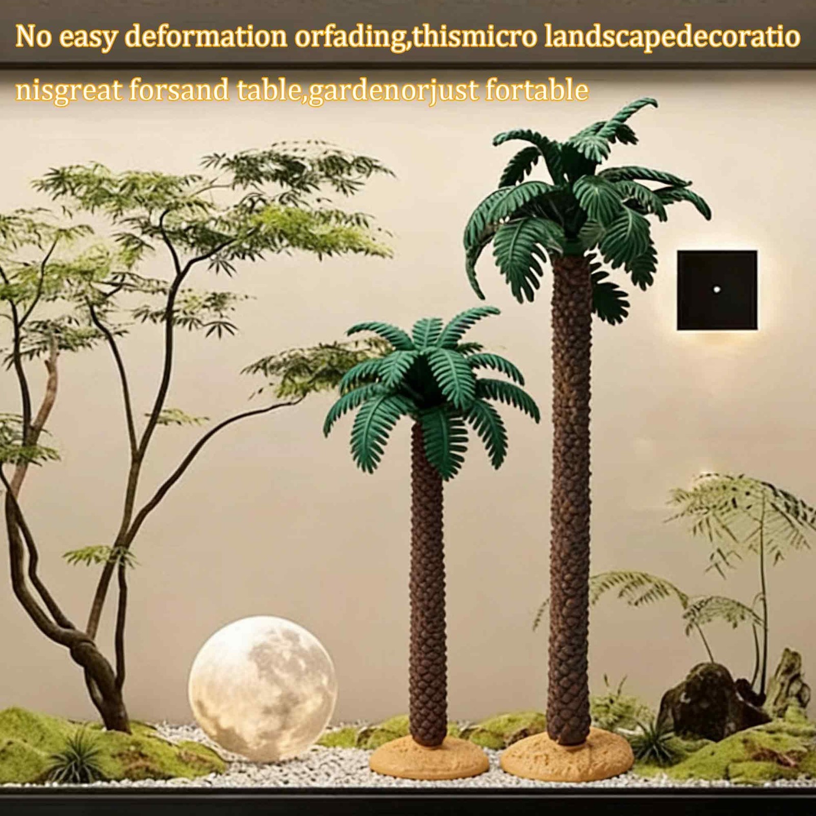 3Pcs Mini Palm Tree Decor, Artificial Miniature Coconut Trees for DIY Crafts,…