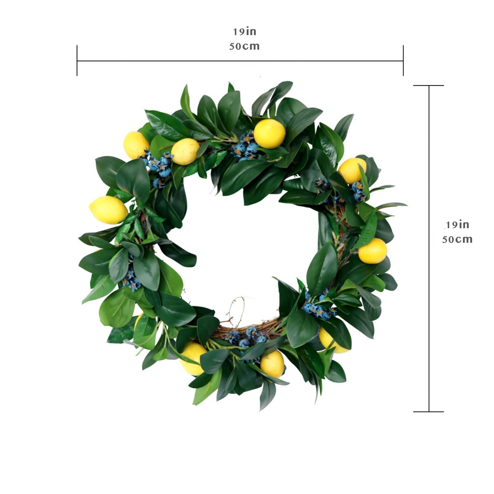 Lemon & Blueberry Wreath Green/Yellow/Blue