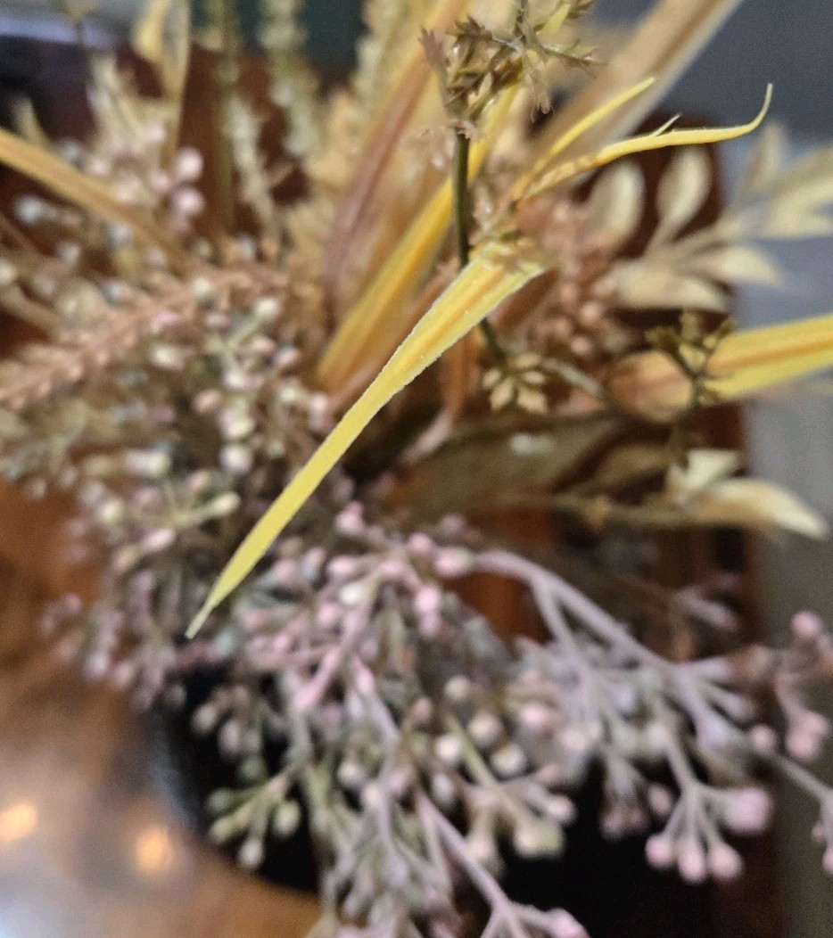 Fall Artificial Floral Arrangement In Black Ceramic Vase Design