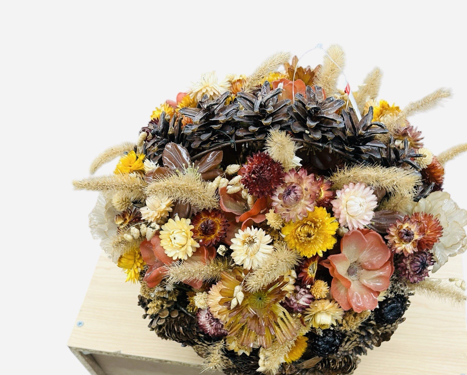 decorative Rustic Primative dried flower arrangement designed for home decor.