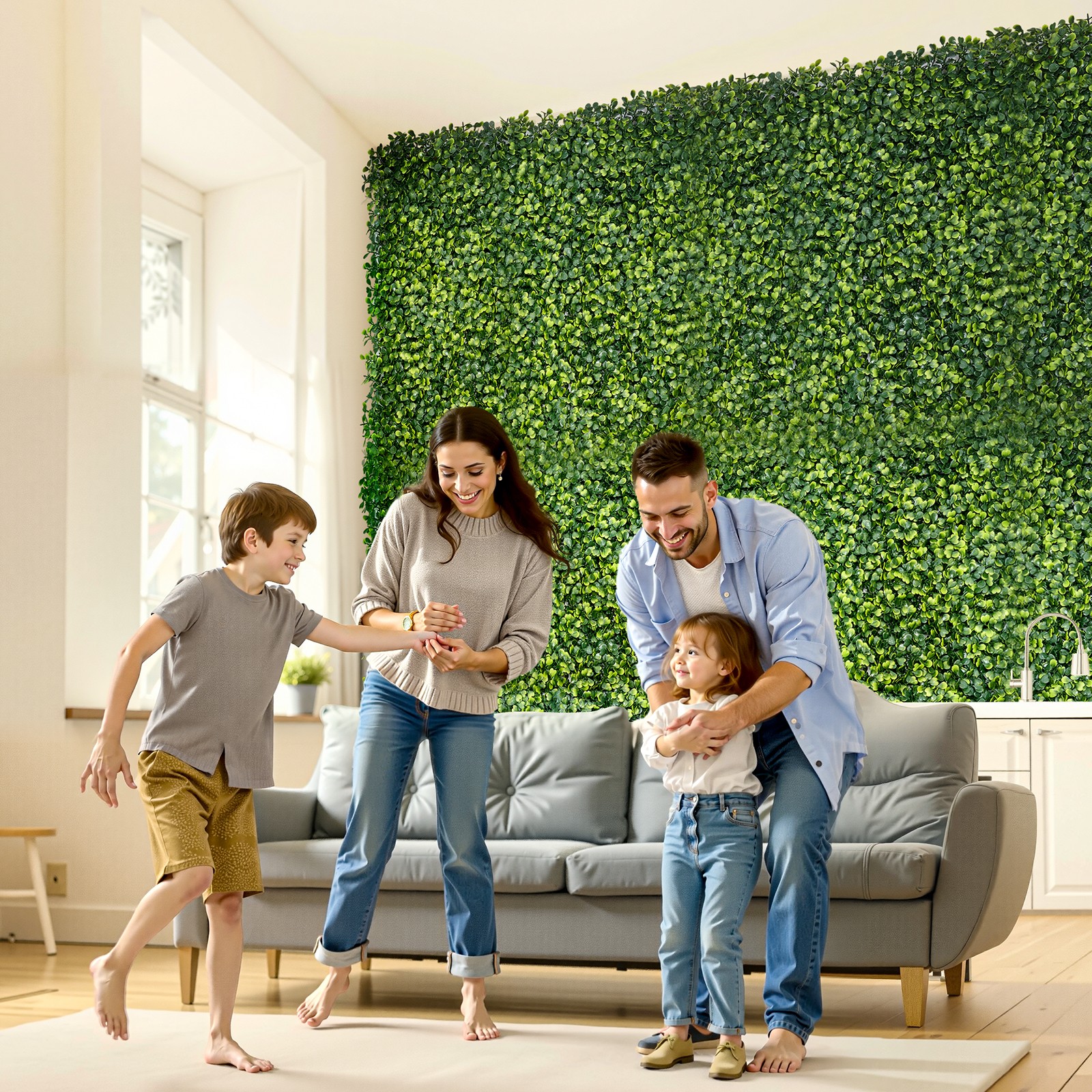 Uimoso 60×120″ Artificial Privacy Fence Grass Panel Boxwood Mat Wall Hedge Decor