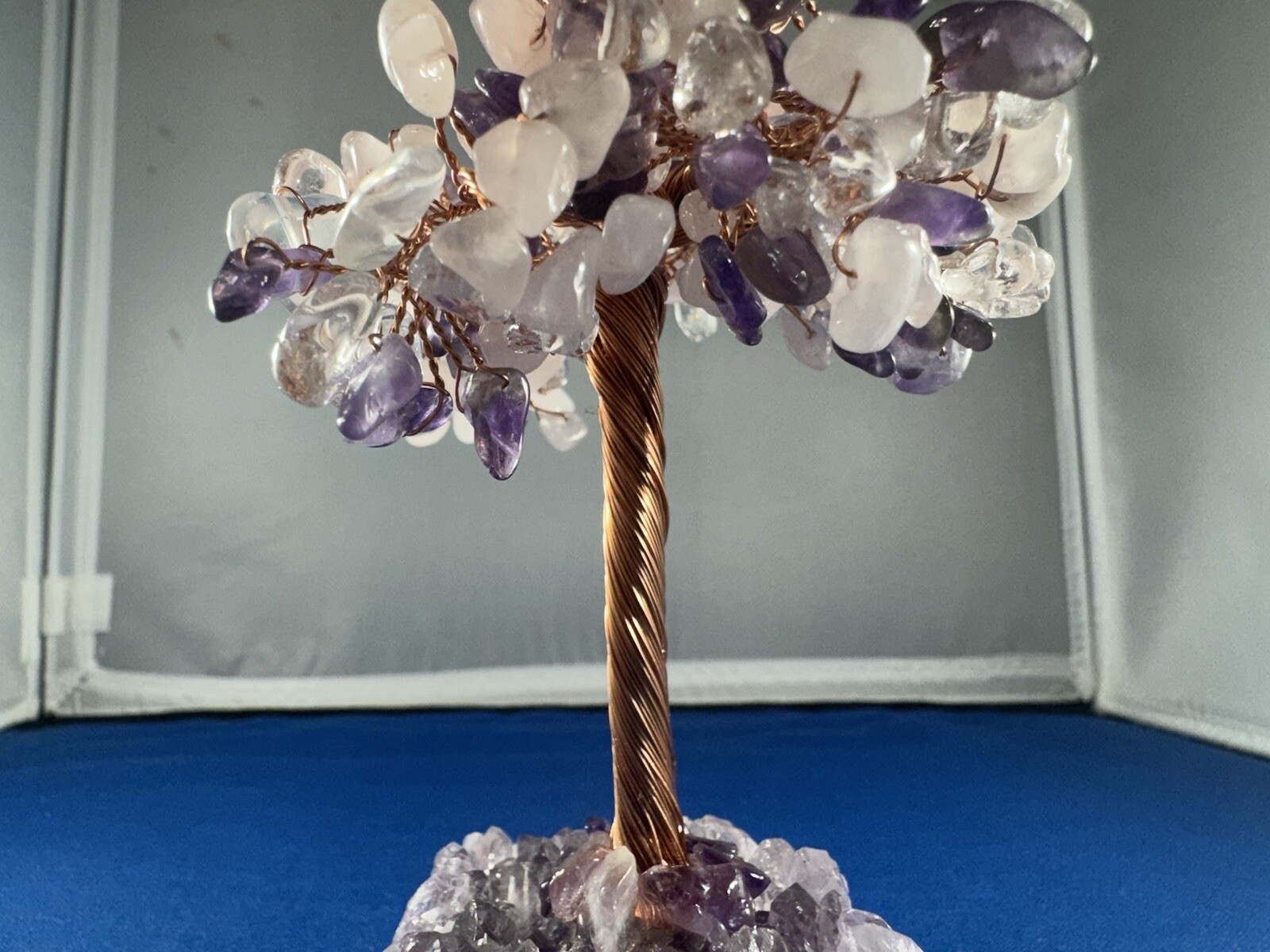 Unique Natural Amethyst Healing Crystal Money Tree on Amethyst Cluster Geode