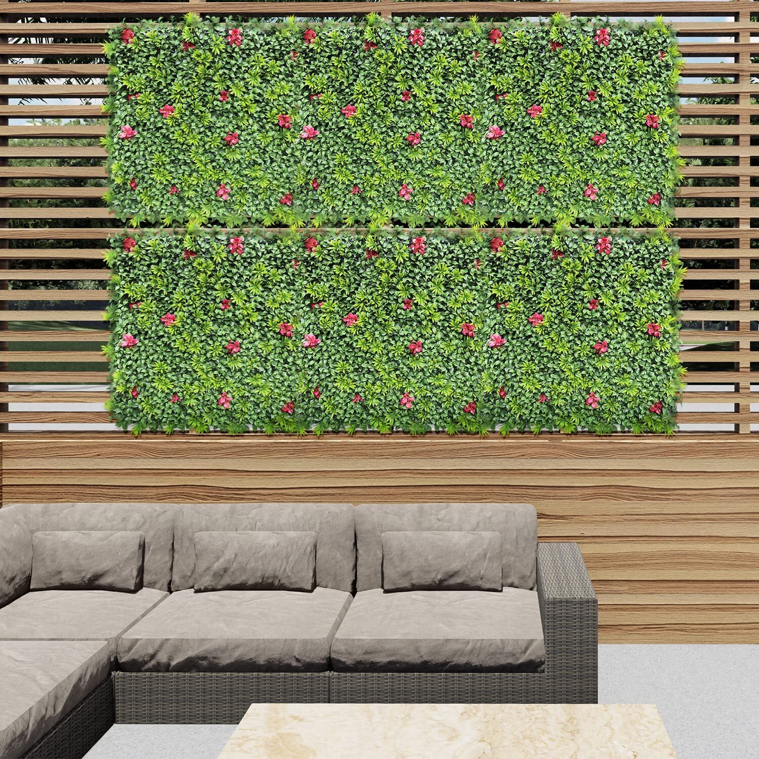 40″x 40″ Artificial 3D Faux Ivy Fence Mixed Panel Mat Wall Fence Hedge Decor #01