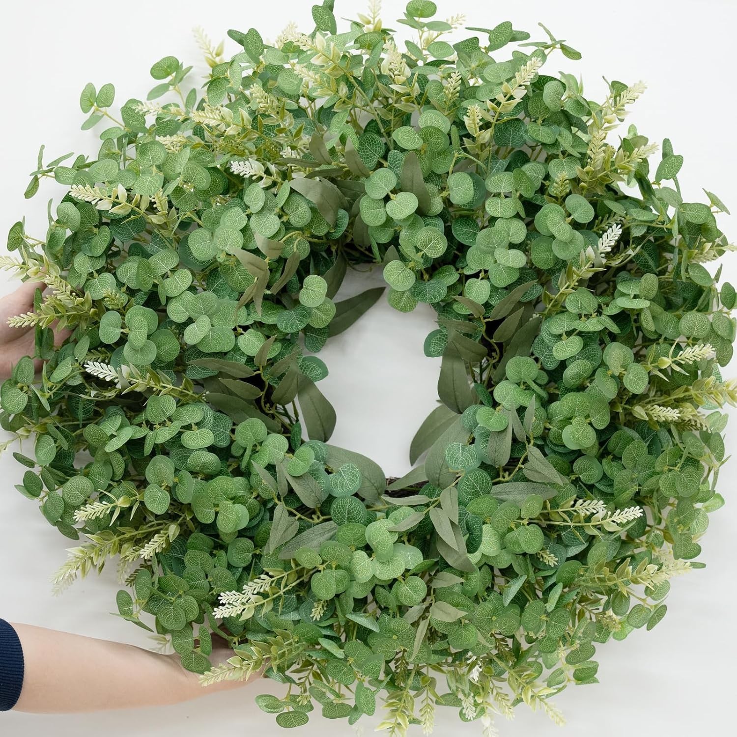 26 Inch Artificial Eucalyptus Wreath for Front Door Indoor Outdoor Greenery A…