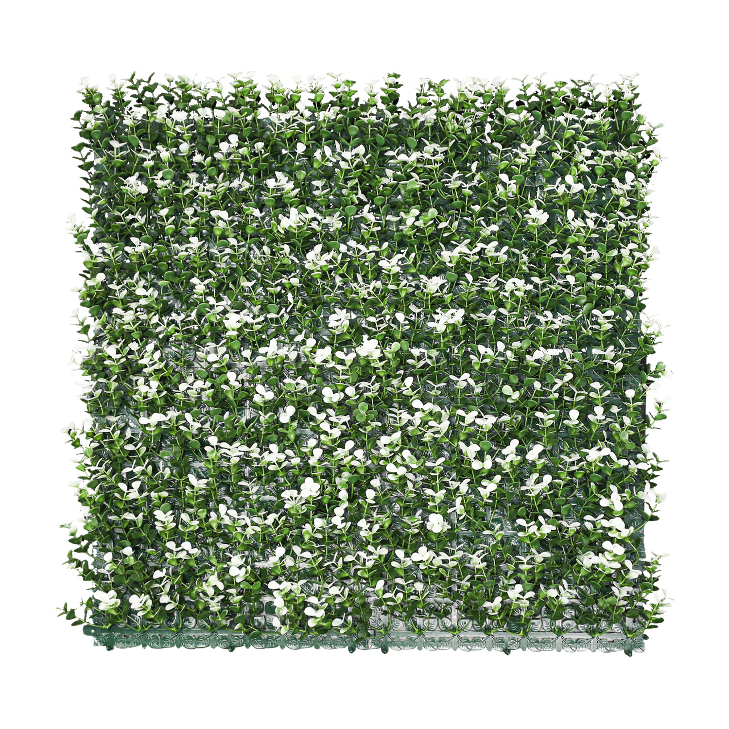 20″ Artificial Plant Faux White Buxus Privacy Fence With Cover Back Grass Mats