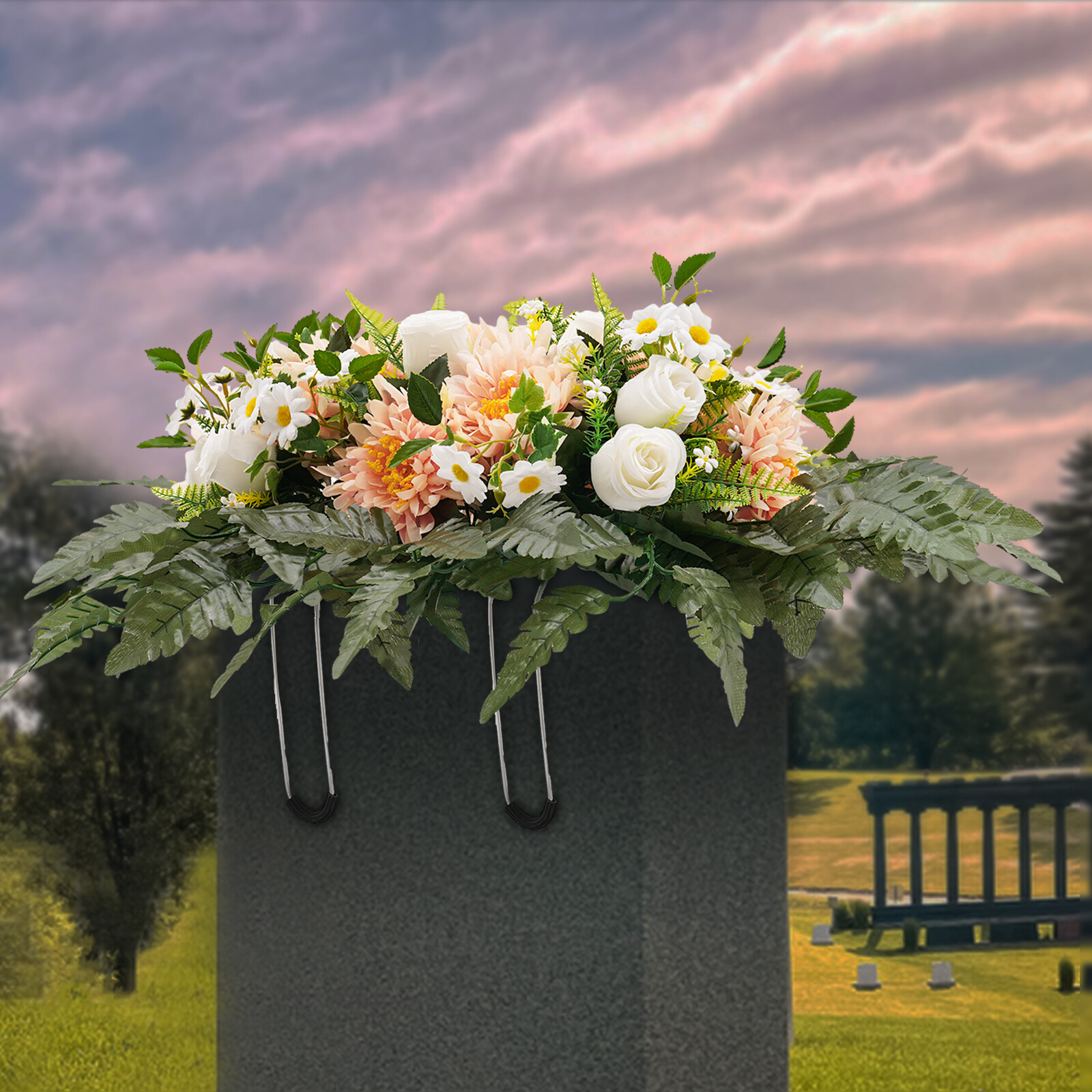 Artificial Realistic Flowers For Cemetery Memorial Wedding Decoration Outdoor