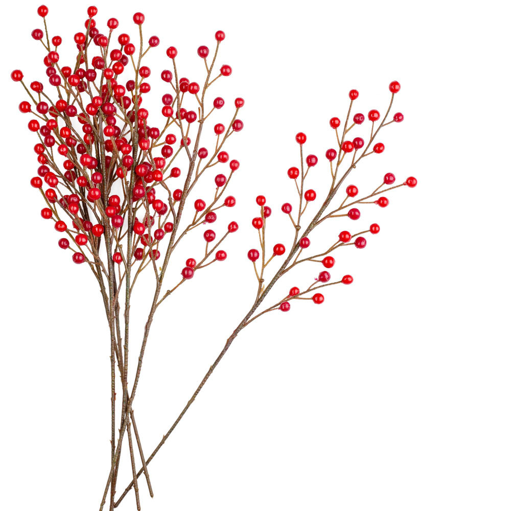 Set of 6 Weatherproof Red Artificial Berry 18″ Sprays – Indoors/Outdoors