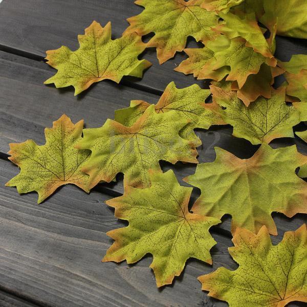 100pcs 6 colors Fall Silk Leaves Wedding Favor Autumn Maple Leaf Decorations
