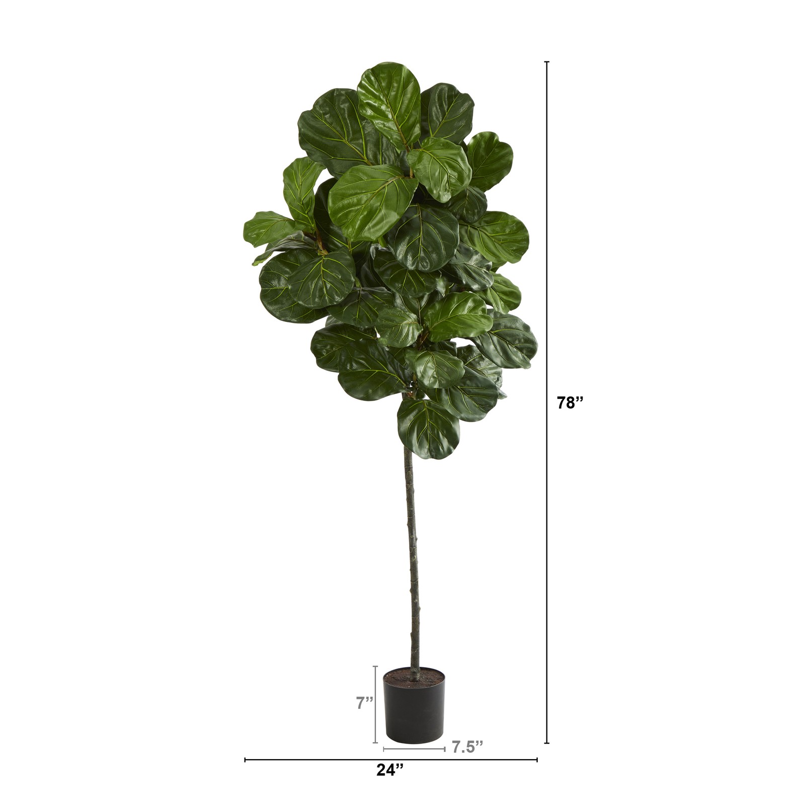 Nearly Natural 6.5ft Fiddle Leaf Artificial Tree in Green