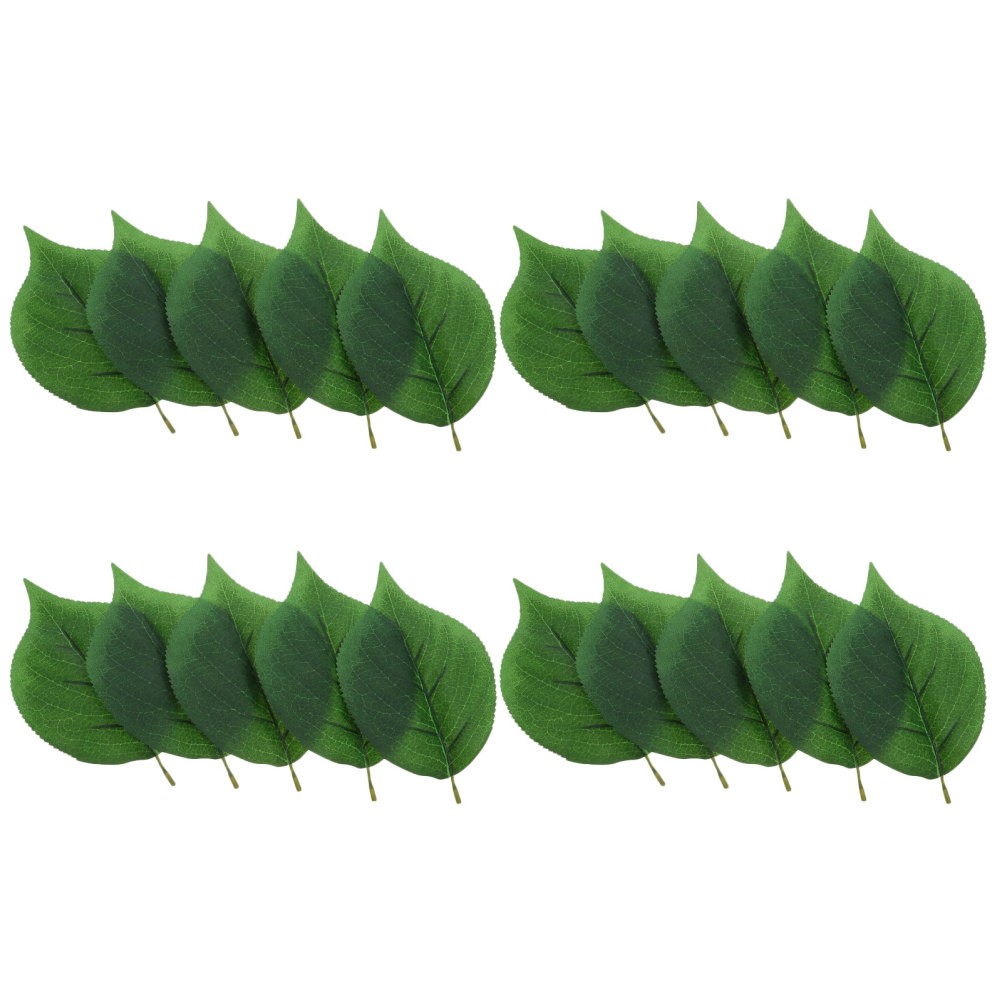30Pcs Flexible Green Faux Leaves for Crafting Wedding Bouquets and DIY Decor