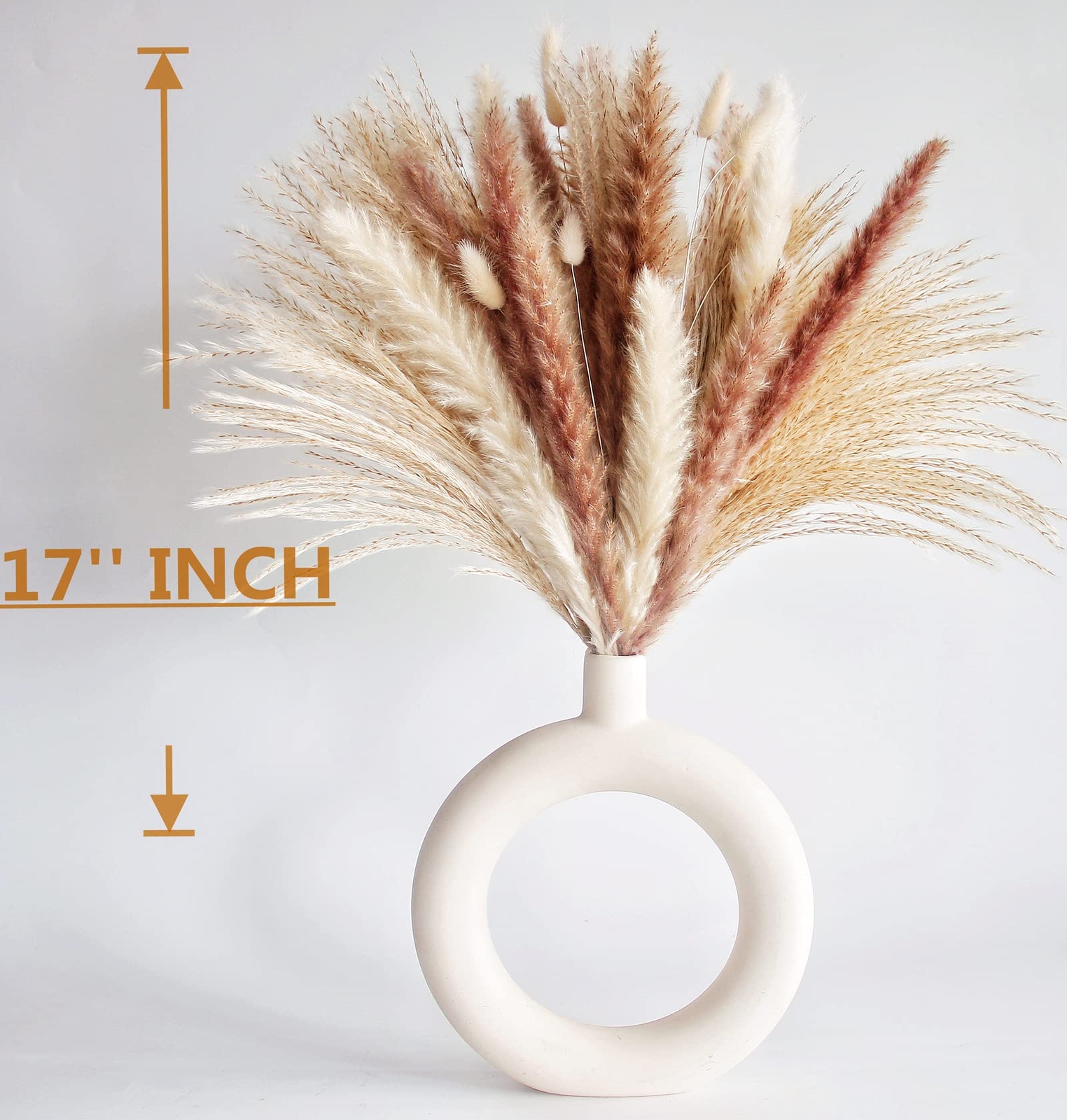 100 PCS Dried Flowers Pampas Grass Bouquet Boho Table Decor Bunny Tails Dried…