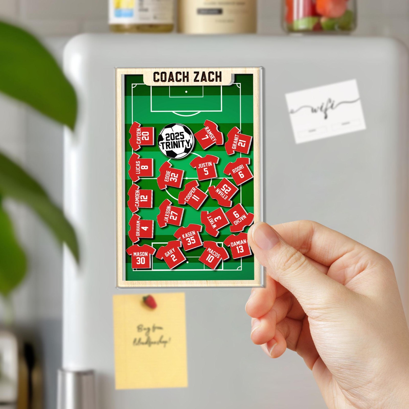 Personalized Soccer Coach Gift – Thank You Magnet with Team Names, Soccer Coach