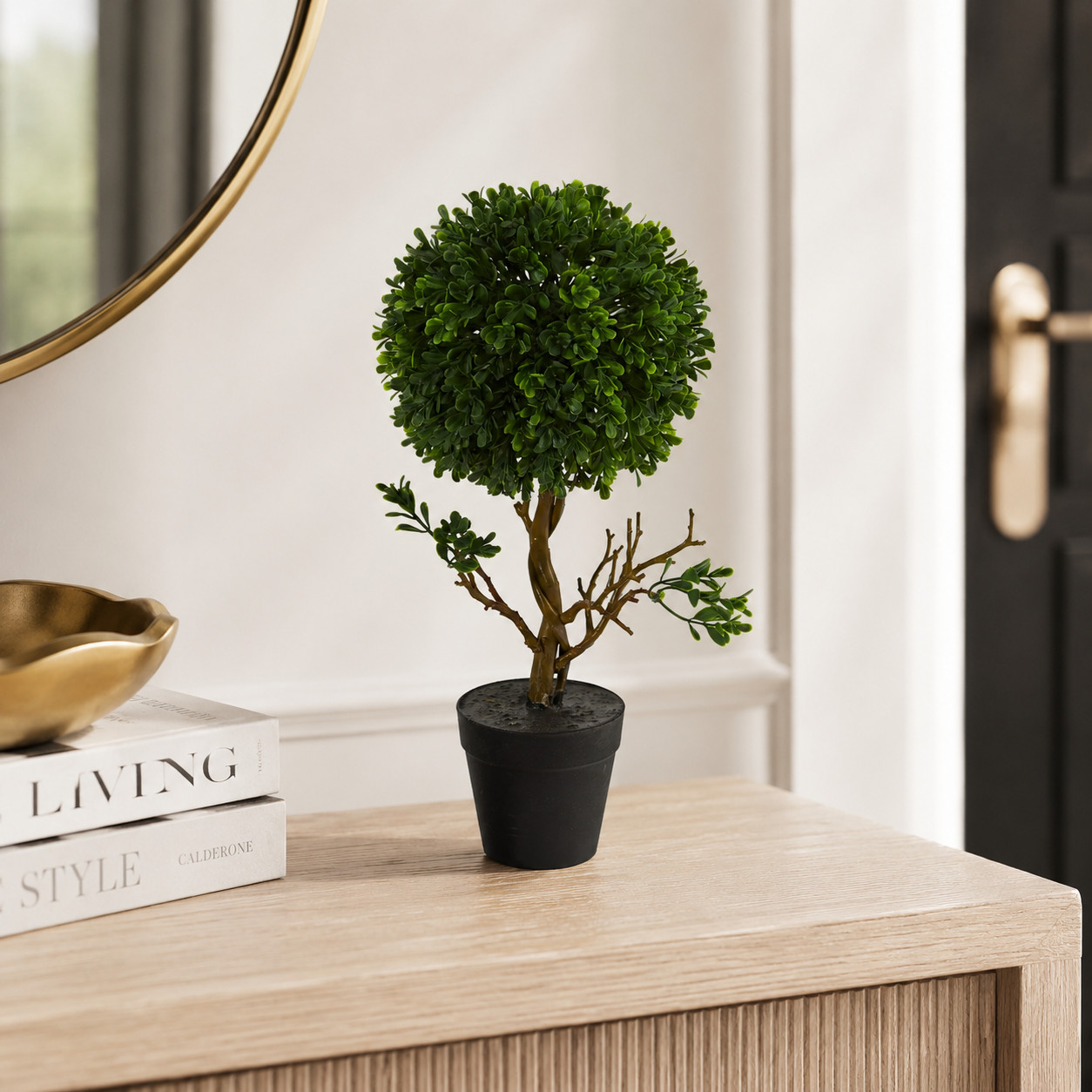 15″ Boxwood Topiary Tree UV Resistant (Indoor/Outdoor)