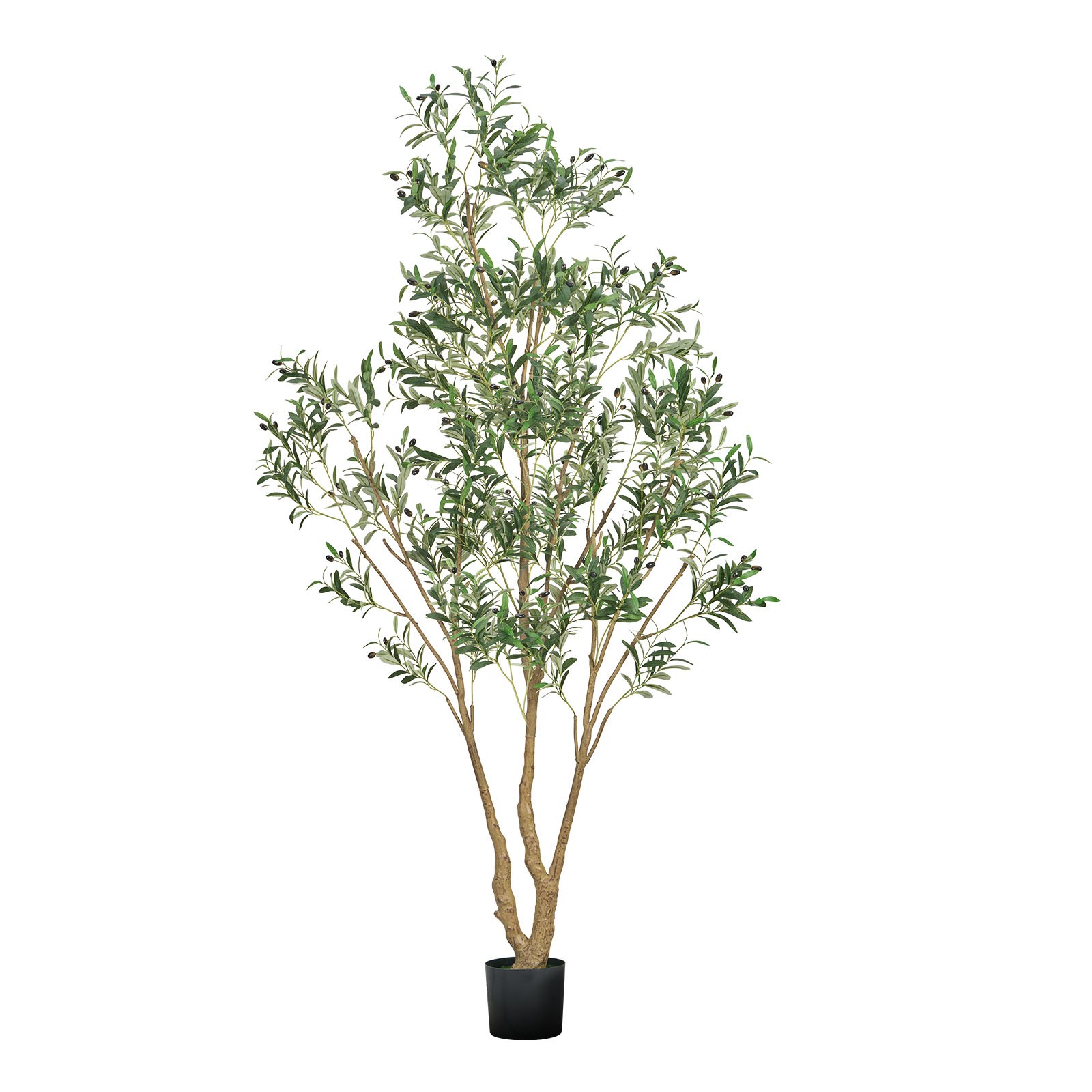 Uimoso 8FT Artificial Olive Tree Tall Fake Plant with Black Pot for Home Office