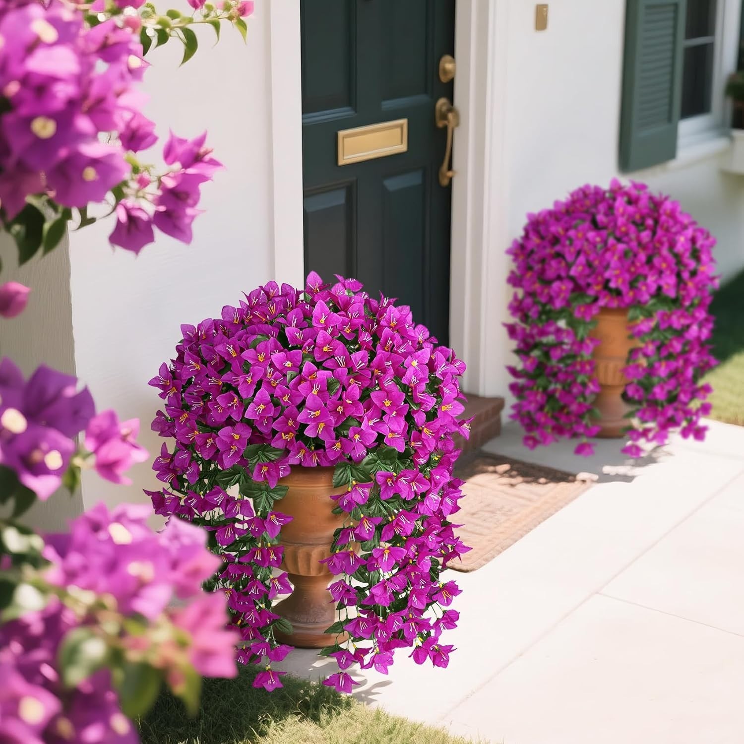 Artificial Fake Hanging Flowers Plants for Outdoor Outside Spring Summer Decorat