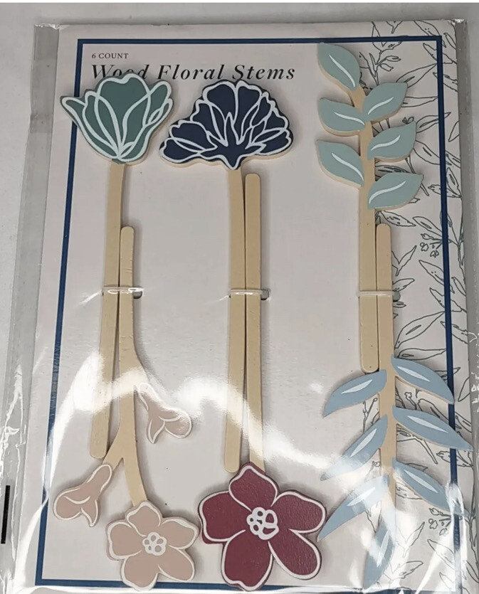[11 Packs Of 6 Stems]CRESCENT Wood Floral Stems (6 Count Per Pack)- NEW