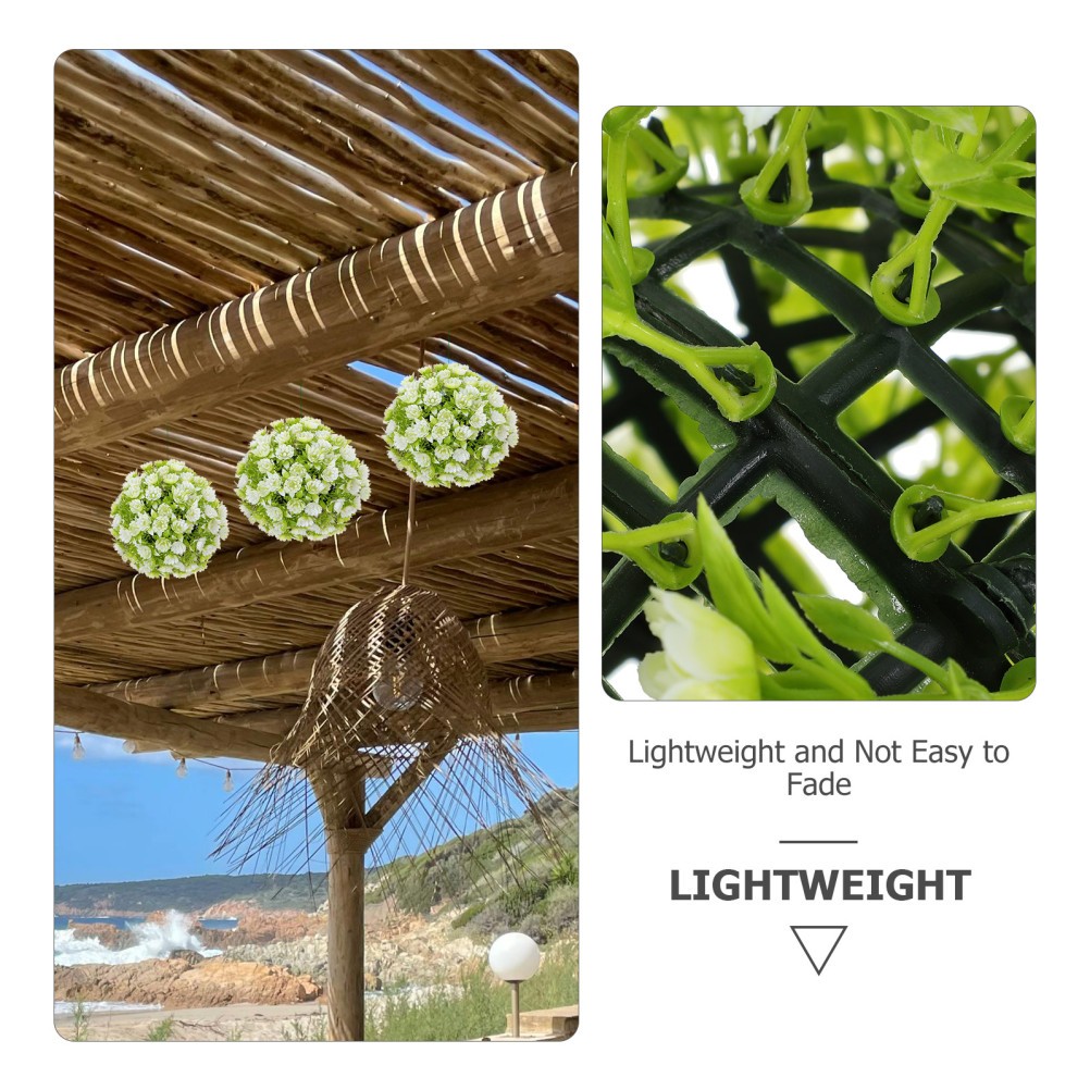Lightweight White Faux Flower Sphere for Hanging and Table Centerpieces