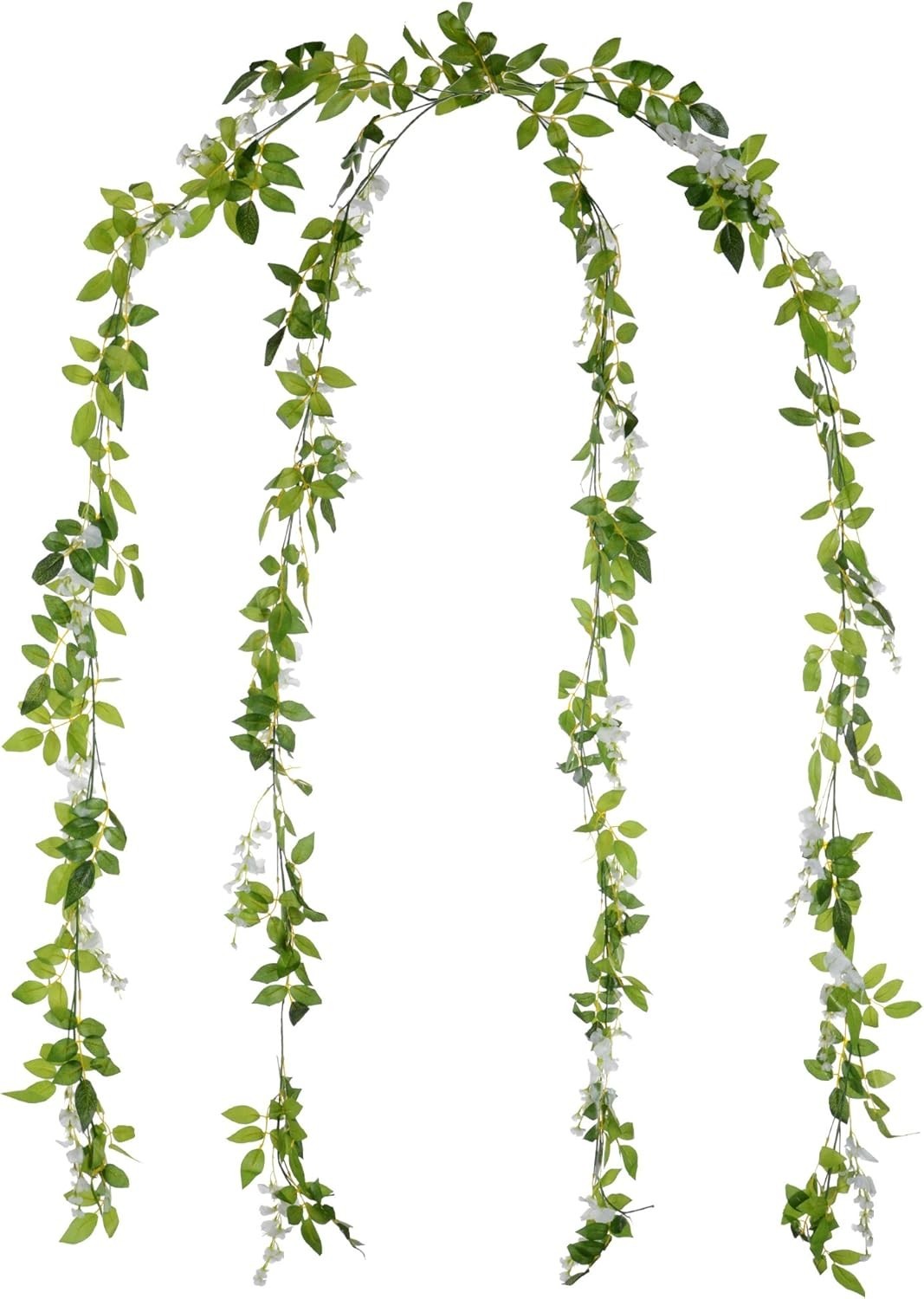 Artificial Wisteria Garland Silk Flowers 6.6Ft 4-Pack Wedding Garden Decor