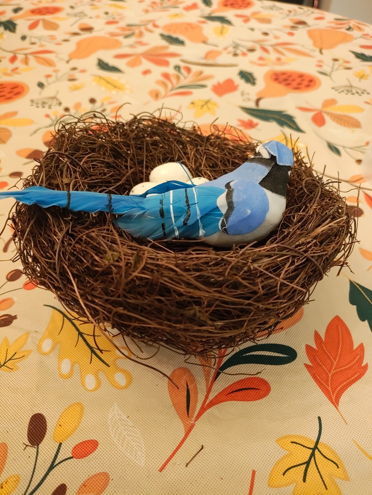 6″ Faux Artificial Bird’s Nest with 2 Bird’s & Colorful Eggs.