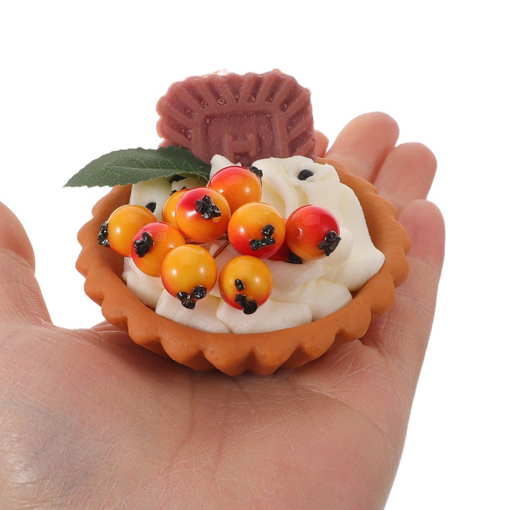 4Pcs Durable Simulated Egg Tart Food Models Assorted Color for Party Decor