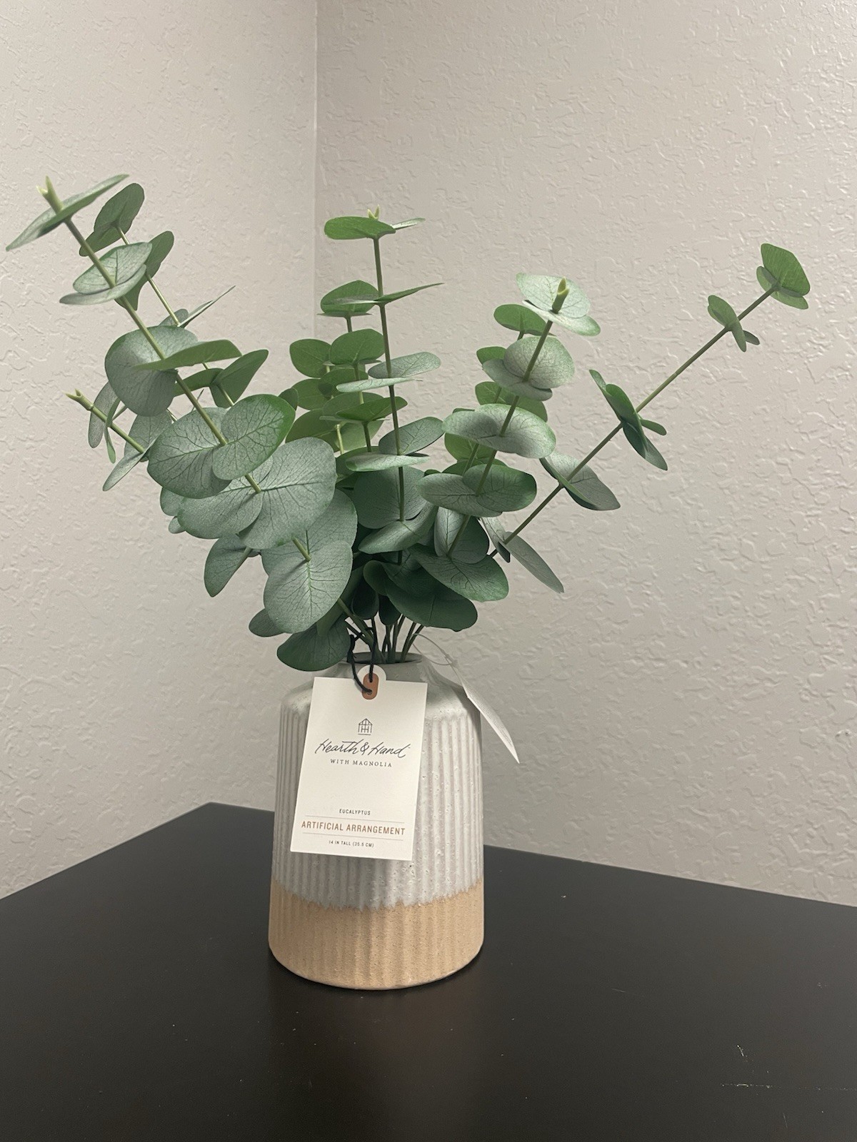 Artificial 14” Eucalyptus potted arrangement; Hearth&Hand by Magnolia, box of 2!