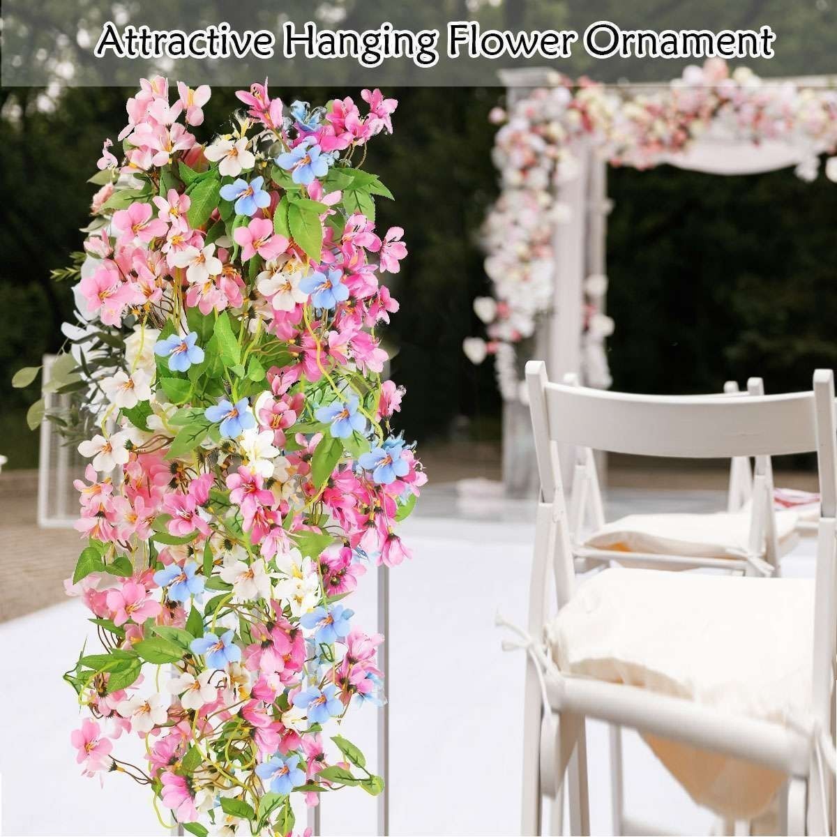 41″ Artificial Silk Rose Leaf Garland Vine Ivy Flower String Wedding Home Decors