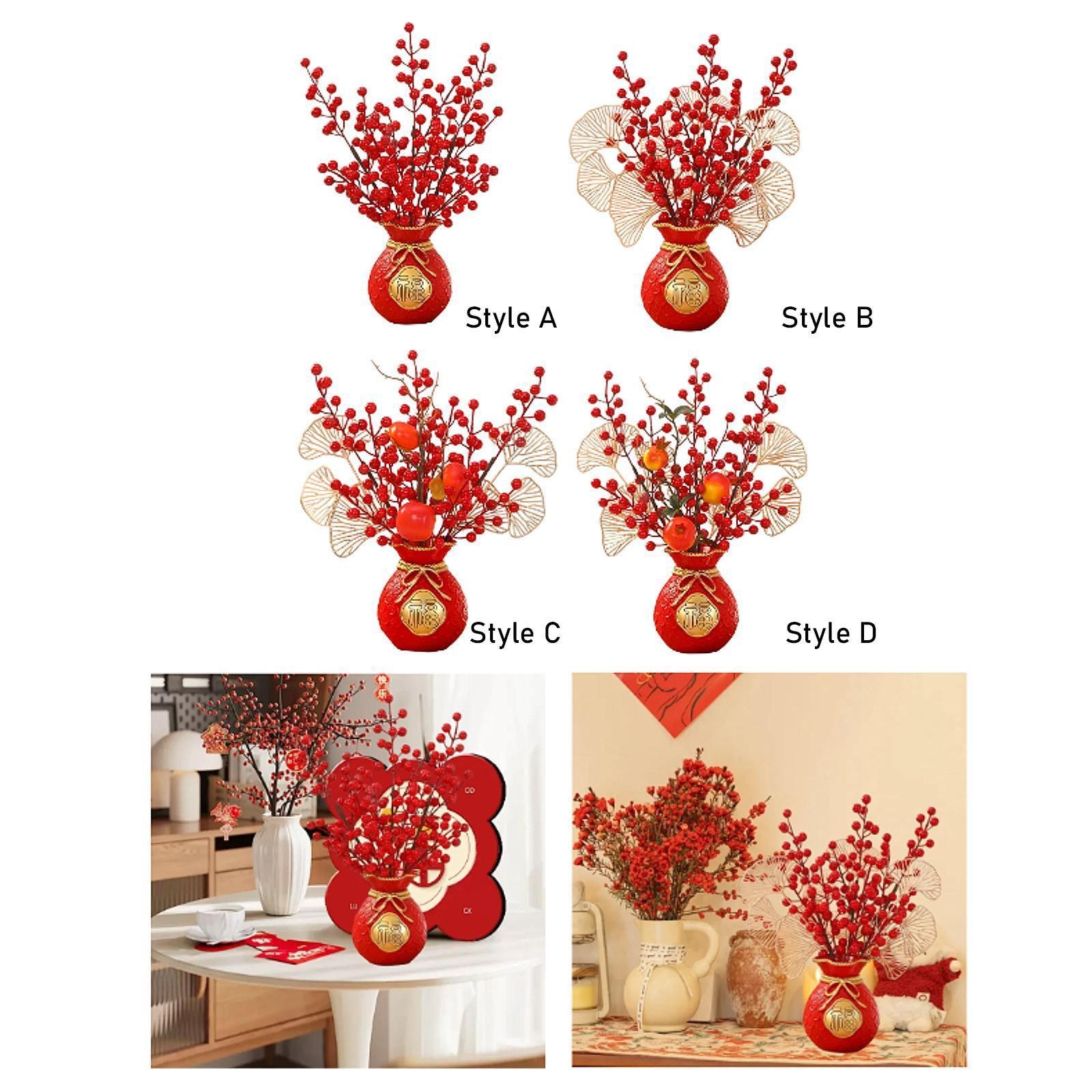 Chinese New Year Decoration Artificial Potted for Party Living Room Hotel