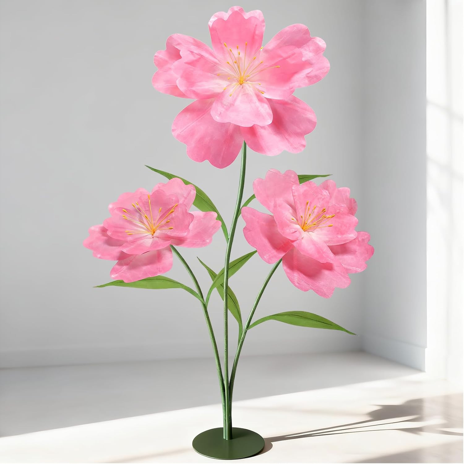 Giant Pink Artificial Flowers 5.6 Ft for Weddings, Parties & Photography Props