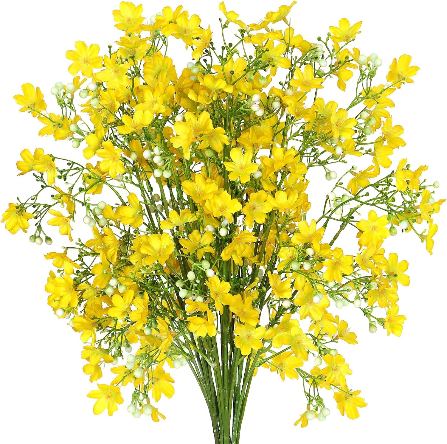 Artificial Flowers 8PCS Silk Flowers with Long Stems, Fake Flowers Bulk Fake Bab