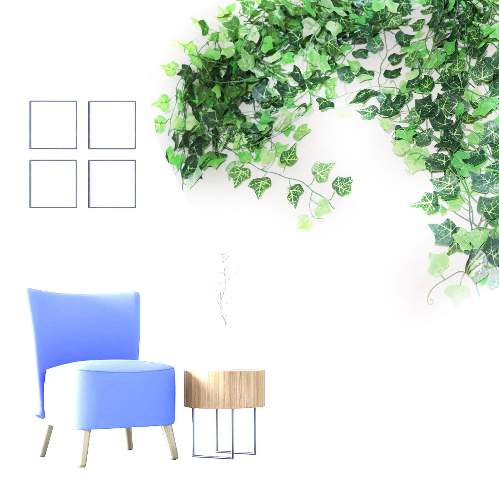 2.2M 12 Pcs Fake Ivy Leaves Artificial Ivy Vine Hangings Home Garden Decoration