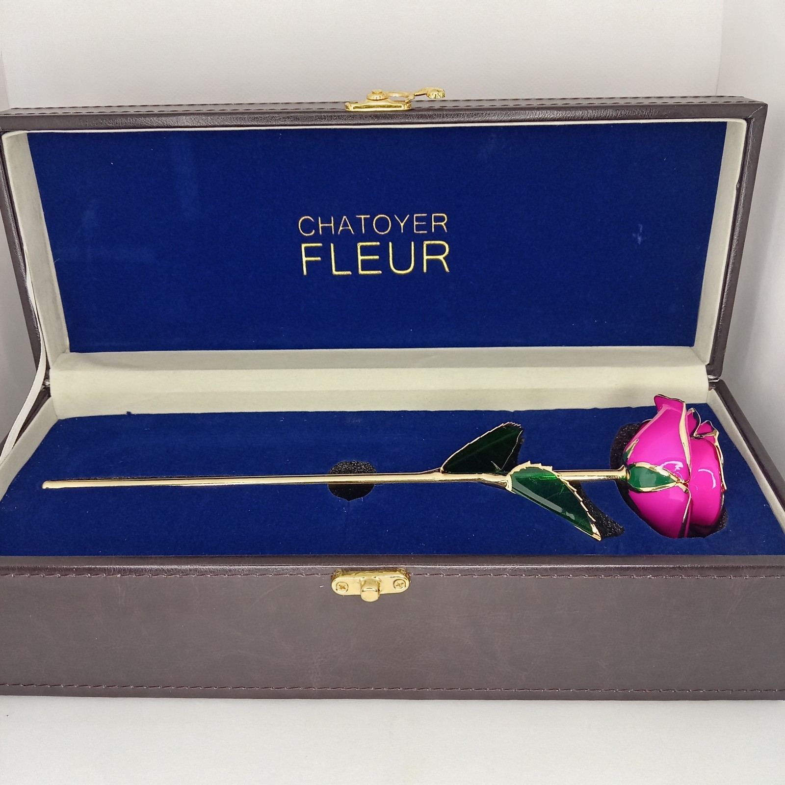 Real Rose 24K Gold Plated Pink Flower Luxury Gift Box Chatoyer